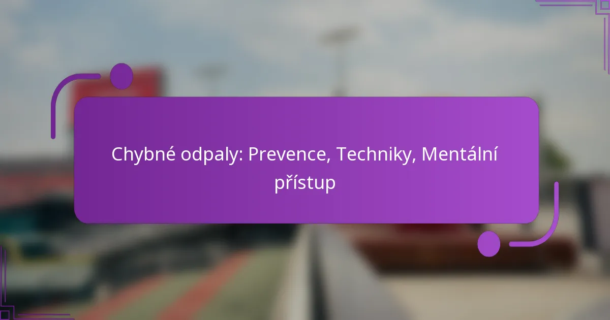 Chybné odpaly: Prevence, Techniky, Mentální přístup