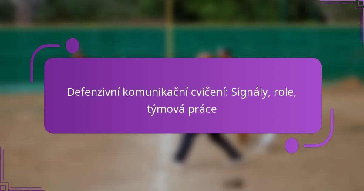 Defenzivní komunikační cvičení: Signály, role, týmová práce