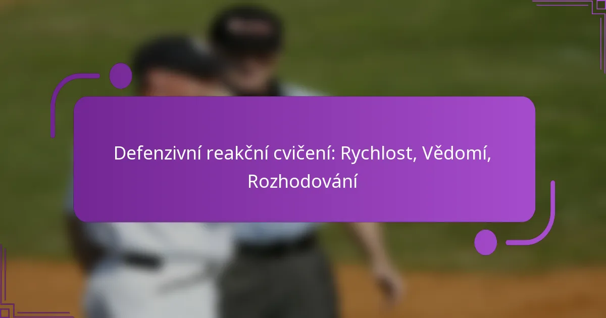 Defenzivní reakční cvičení: Rychlost, Vědomí, Rozhodování