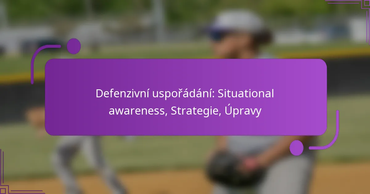 Defenzivní uspořádání: Situational awareness, Strategie, Úpravy