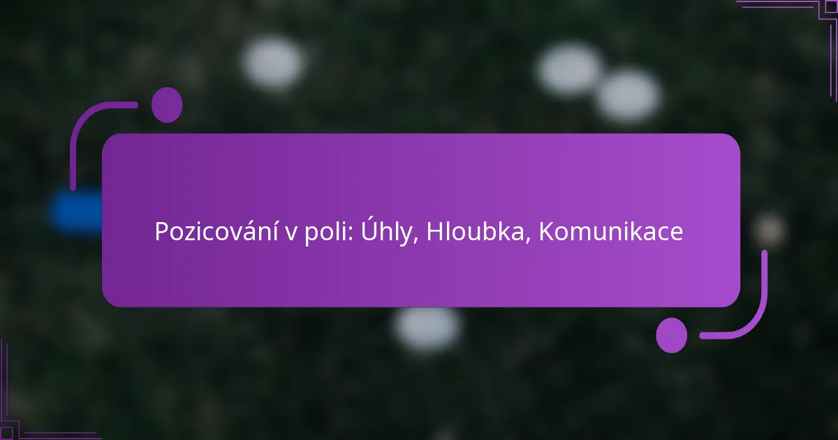 Pozicování v poli: Úhly, Hloubka, Komunikace
