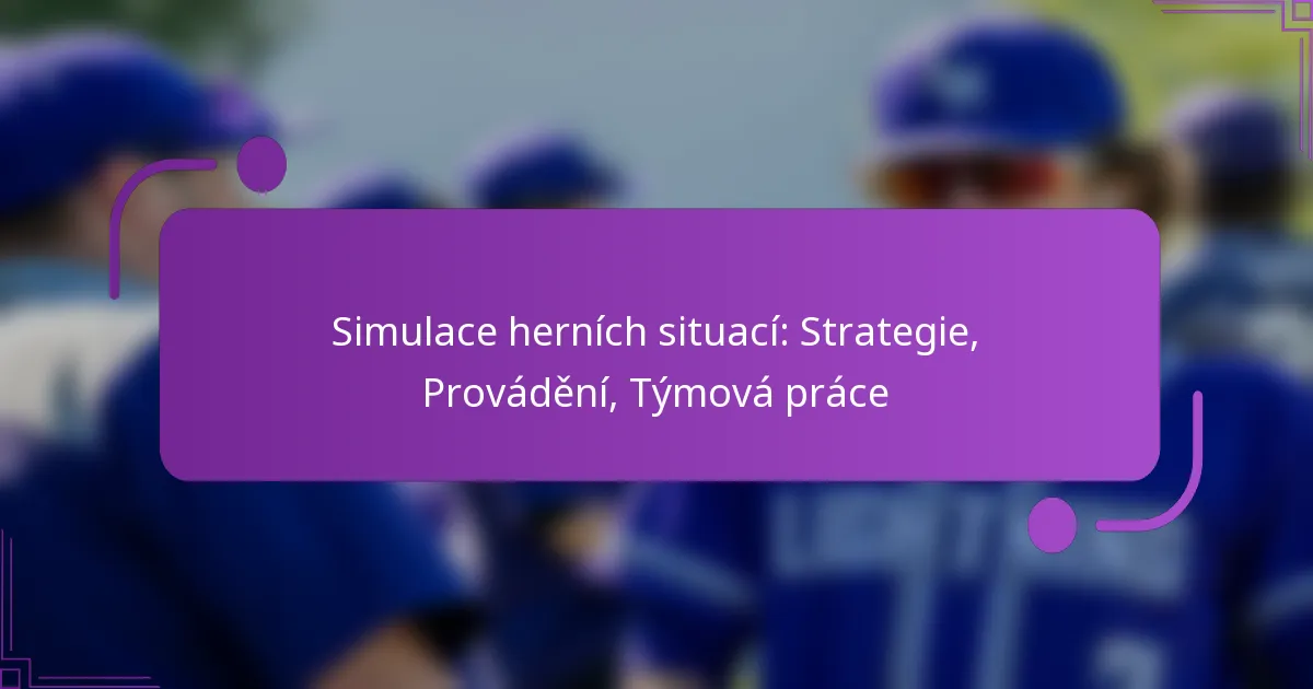 Simulace herních situací: Strategie, Provádění, Týmová práce