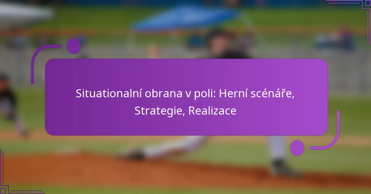 Situationalní obrana v poli: Herní scénáře, Strategie, Realizace