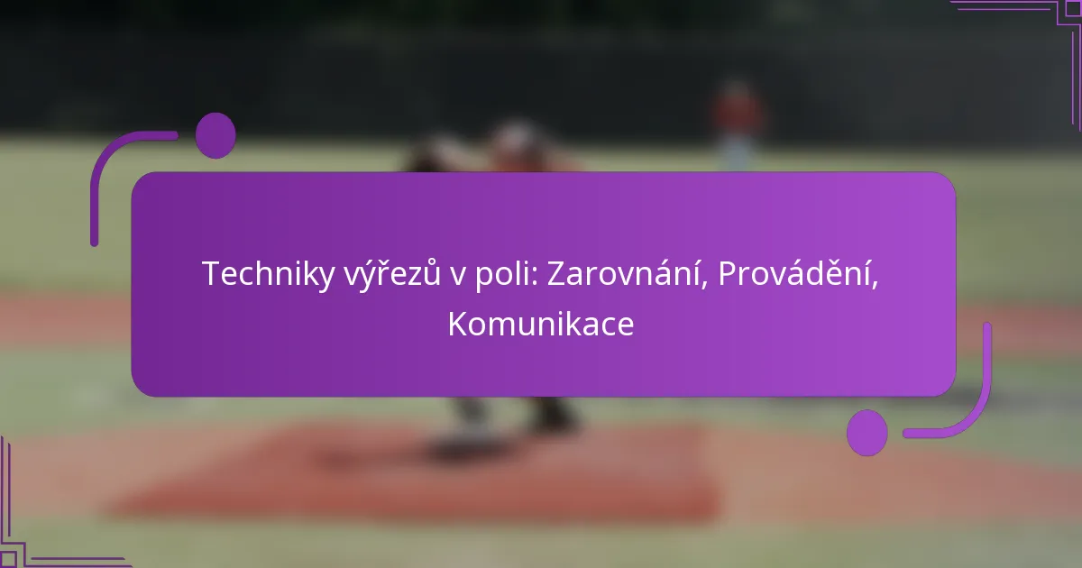 Techniky výřezů v poli: Zarovnání, Provádění, Komunikace