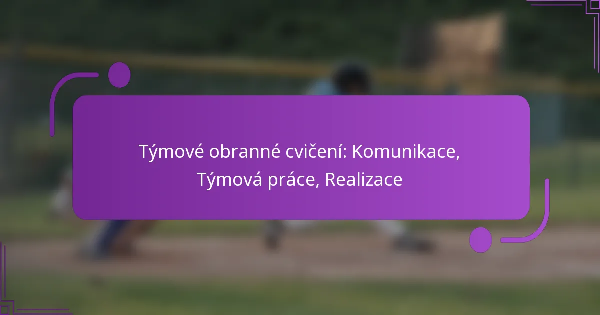 Týmové obranné cvičení: Komunikace, Týmová práce, Realizace