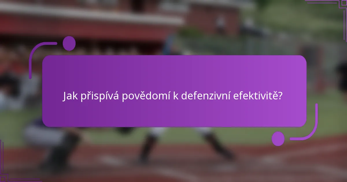 Jak přispívá povědomí k defenzivní efektivitě?