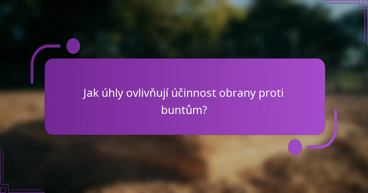 Jak úhly ovlivňují účinnost obrany proti buntům?
