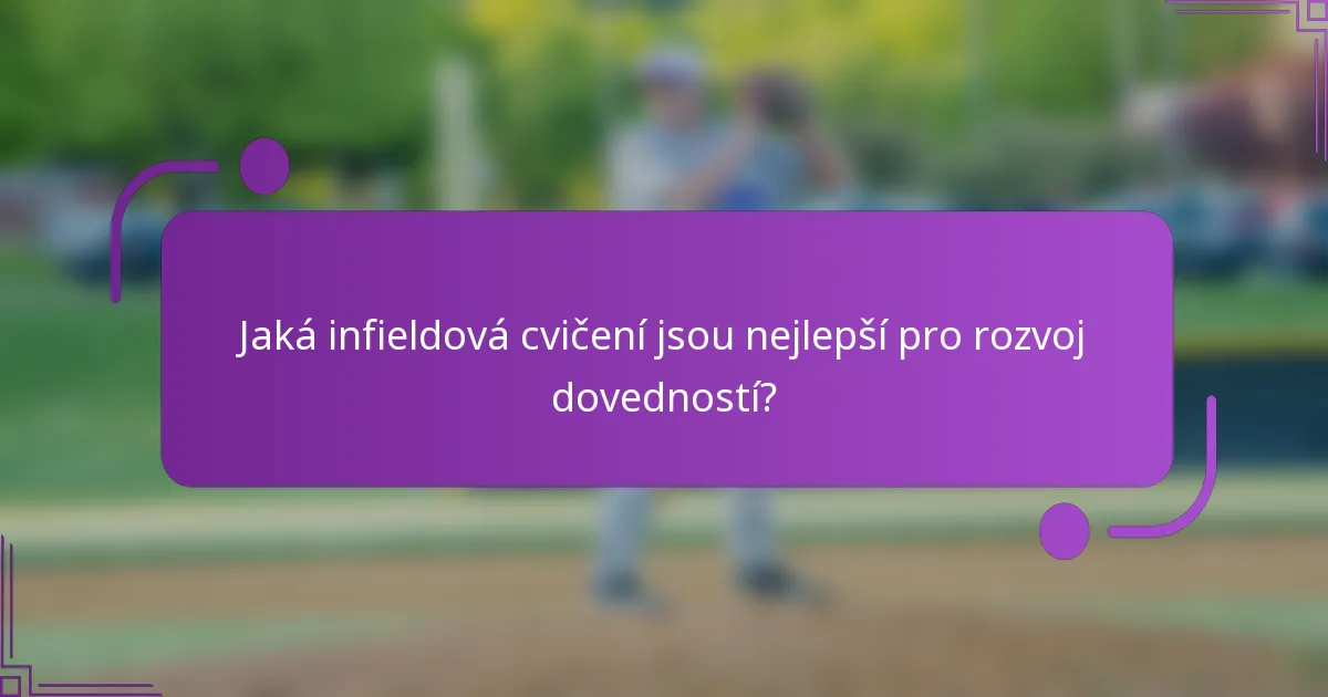 Jaká infieldová cvičení jsou nejlepší pro rozvoj dovedností?