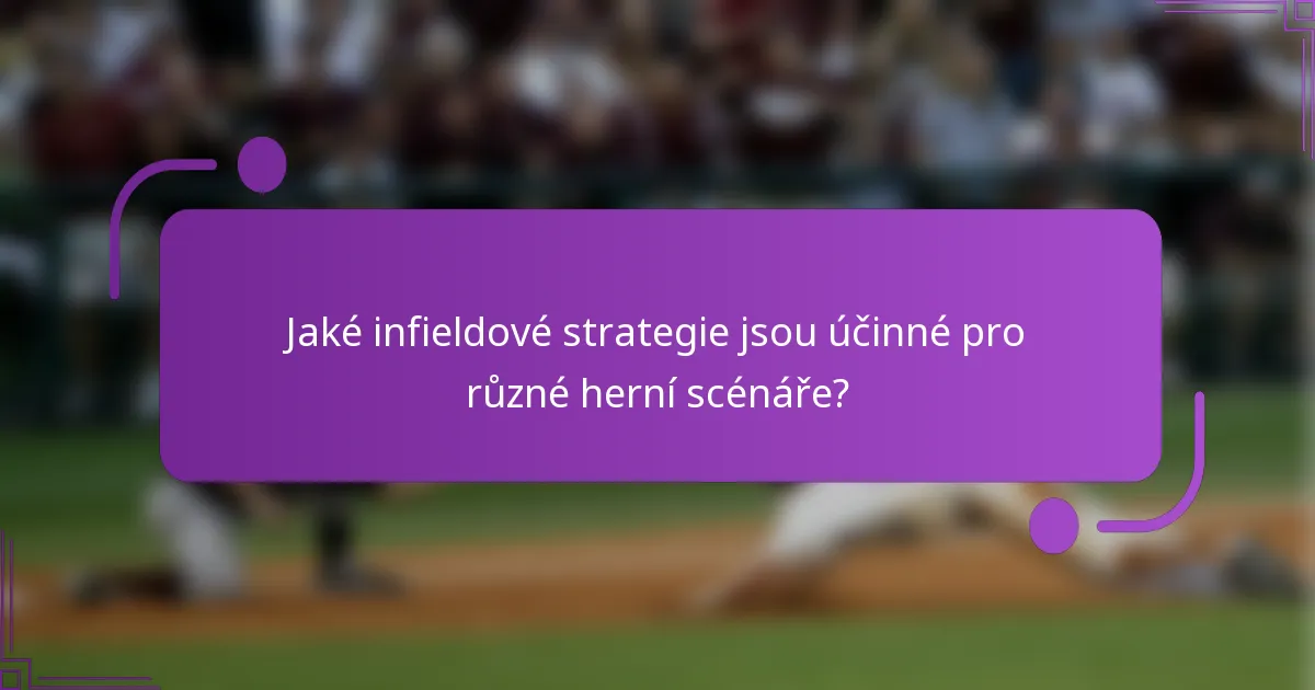 Jaké infieldové strategie jsou účinné pro různé herní scénáře?