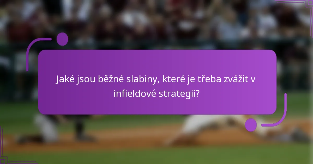 Jaké jsou běžné slabiny, které je třeba zvážit v infieldové strategii?
